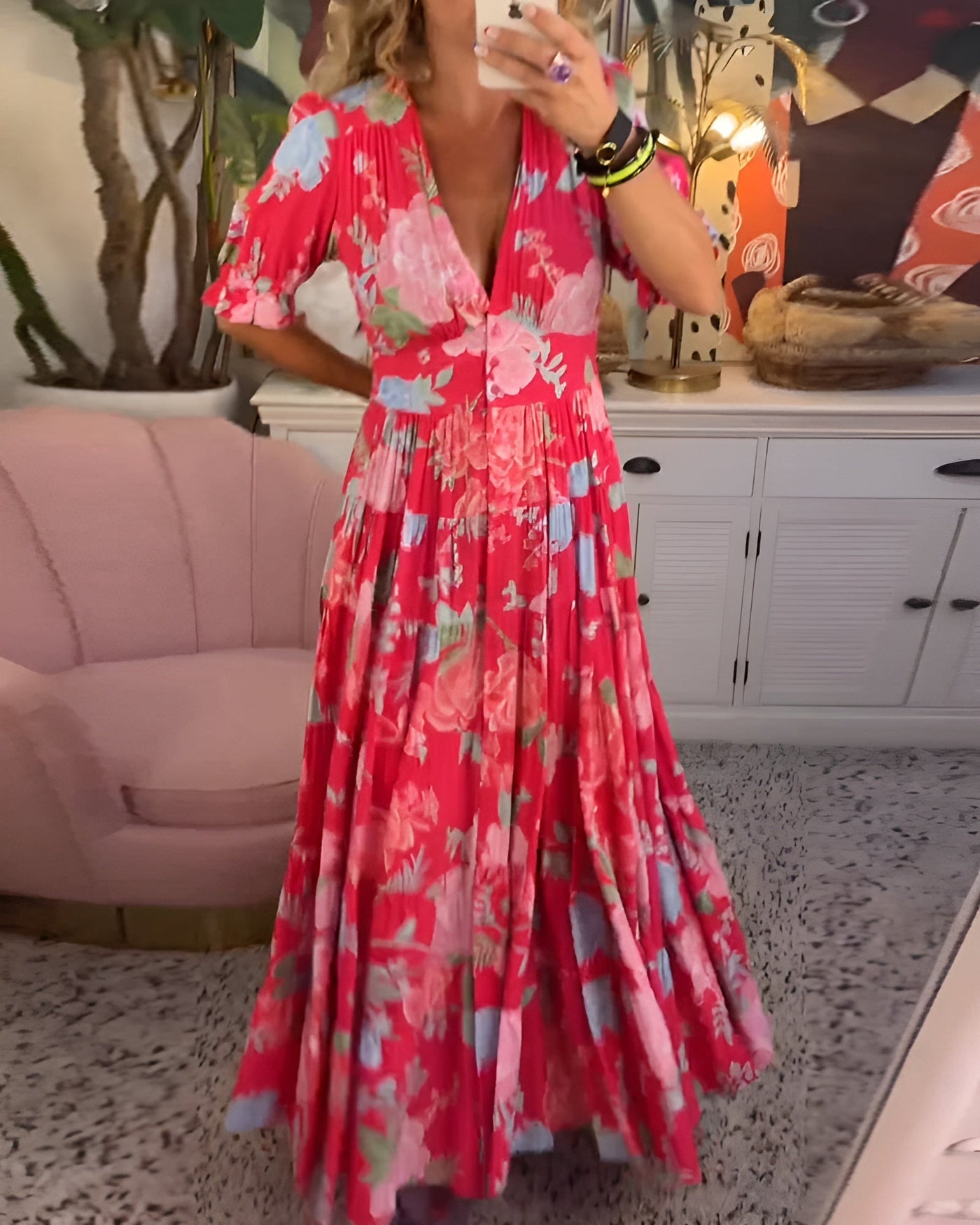 Carine - Élégante Robe Fleurie