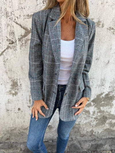 Fleur - Manteau À Carreaux Élégant