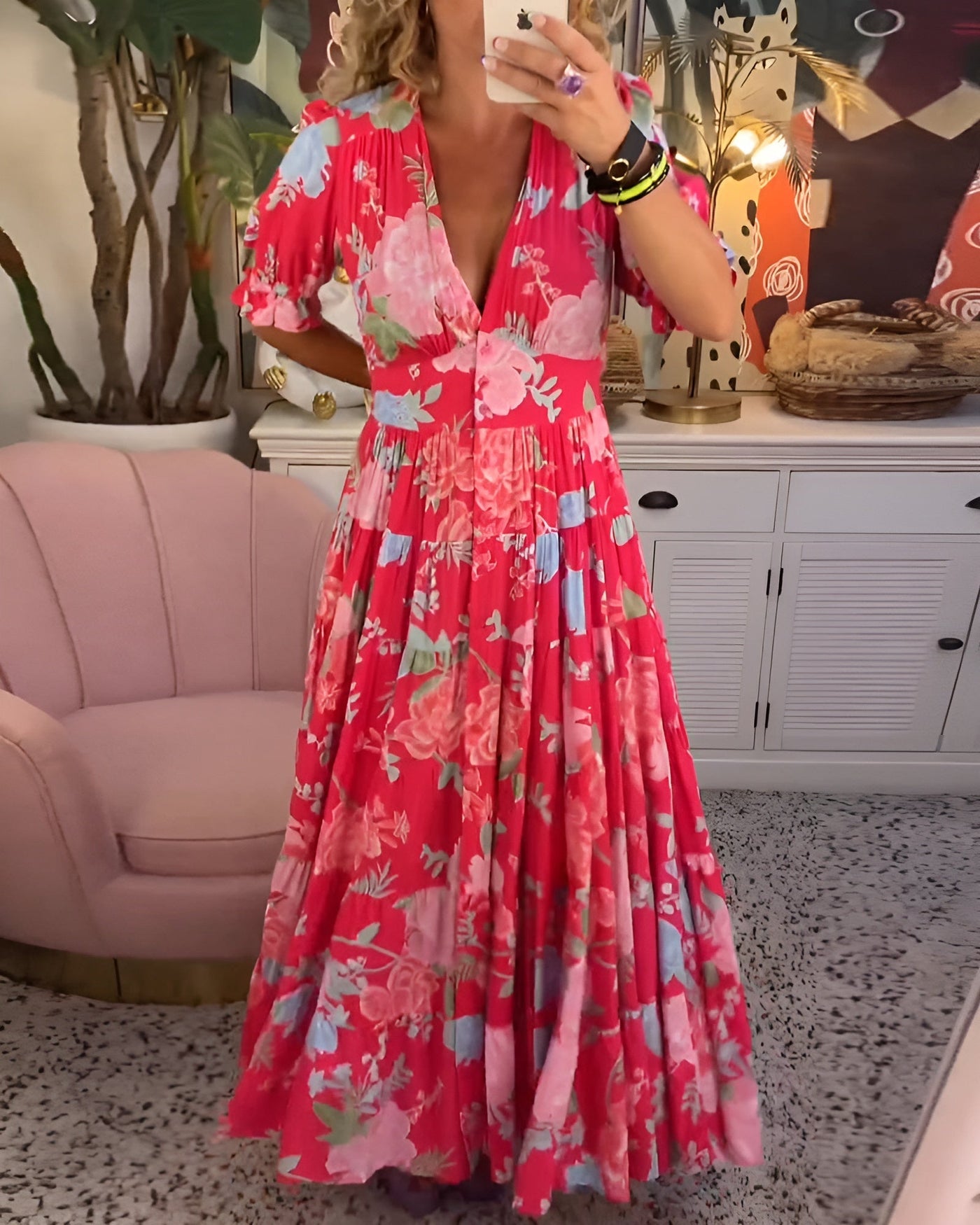 Carine - Élégante Robe Fleurie