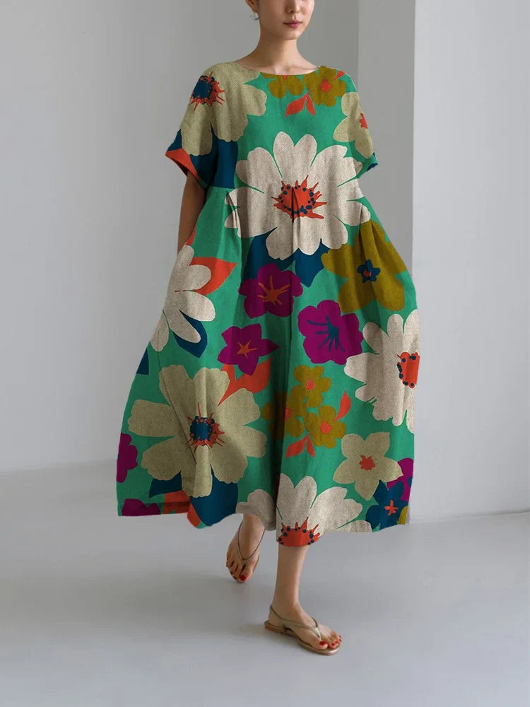 Vittoria - Robe Midi Florale Éclatante