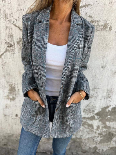 Fleur - Manteau À Carreaux Élégant