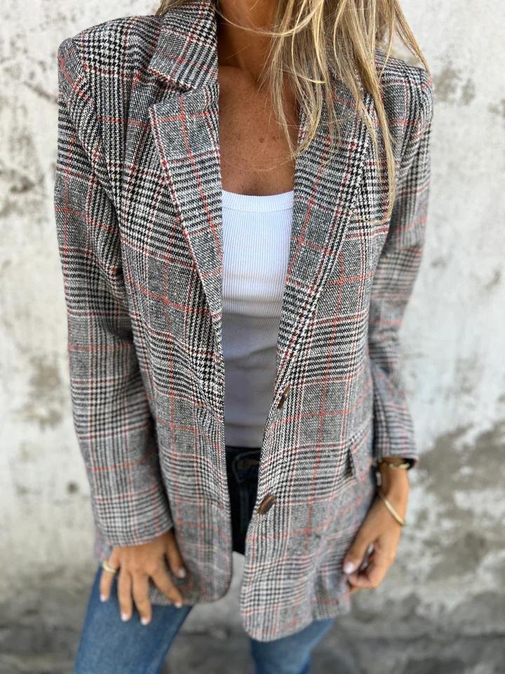 Fleur - Manteau À Carreaux Élégant