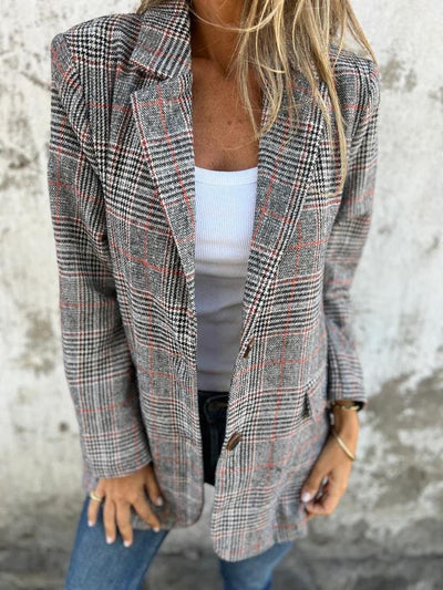 Fleur - Manteau À Carreaux Élégant