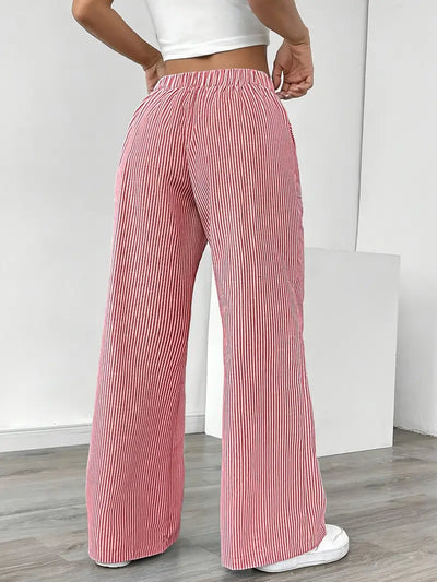 Louise - Pantalons Rayés Décontractés