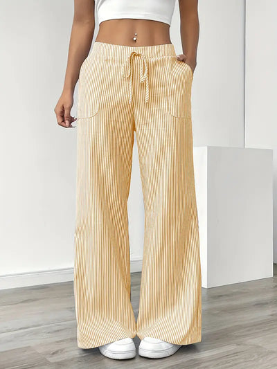 Louise - Pantalons Rayés Décontractés