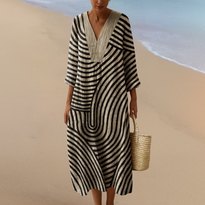 Sofie - Robe Maxi Élégante Monochrome