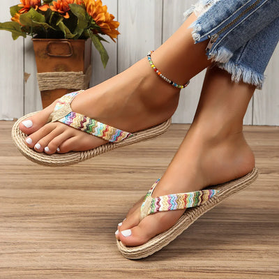 Sole Arcobaleno - Tongs Tressées Colorées