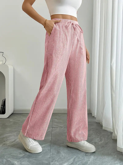 Louise - Pantalons Rayés Décontractés