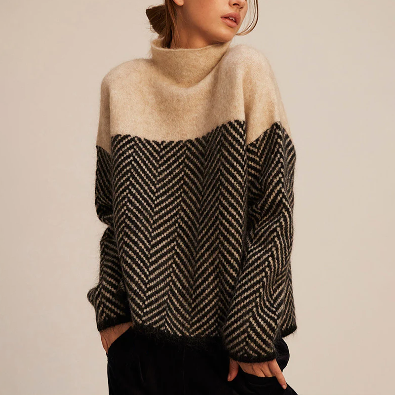 Isabelle - Pull Col Haut Tendance