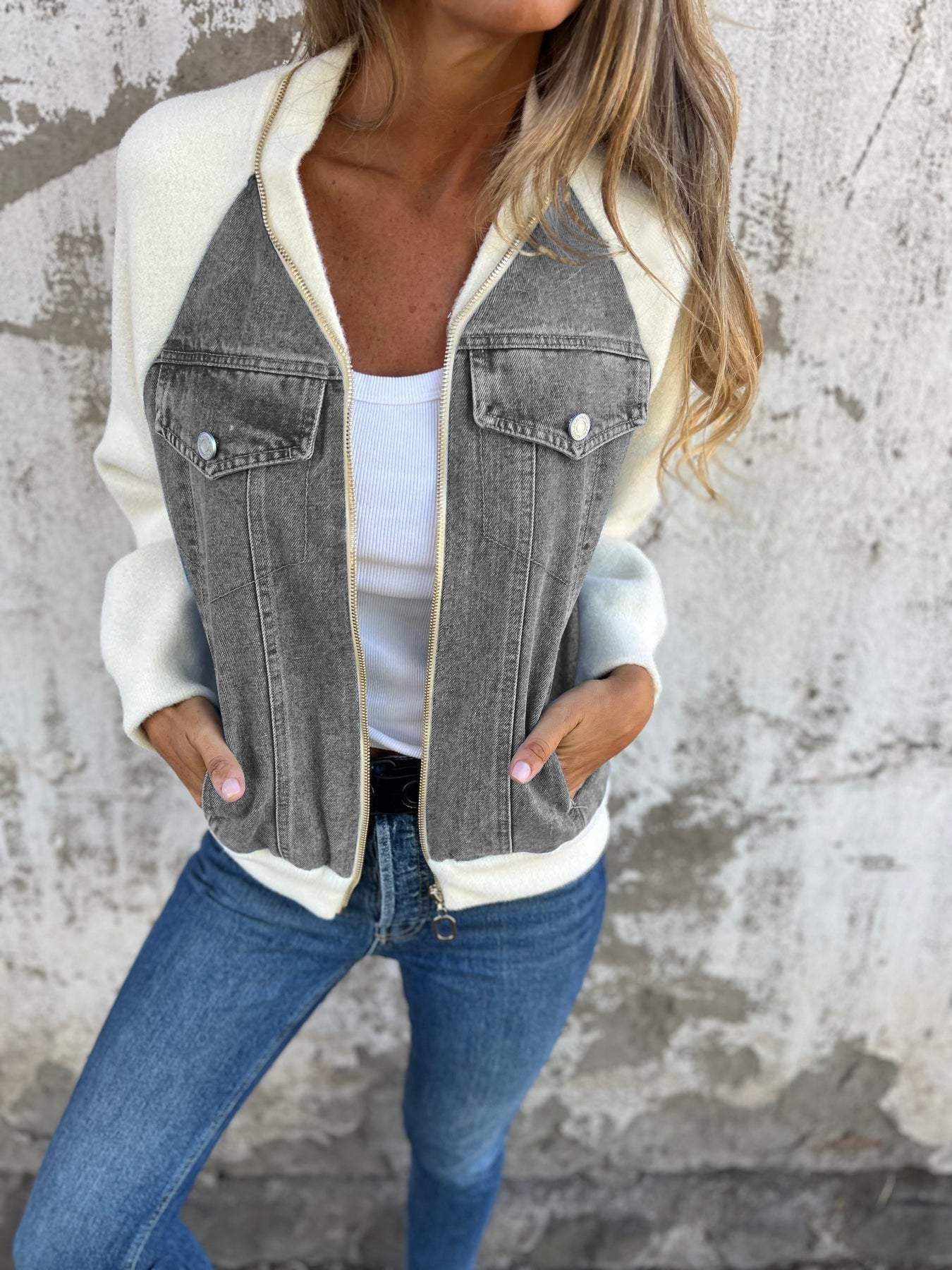 Zaria - Veste Denim Élégante