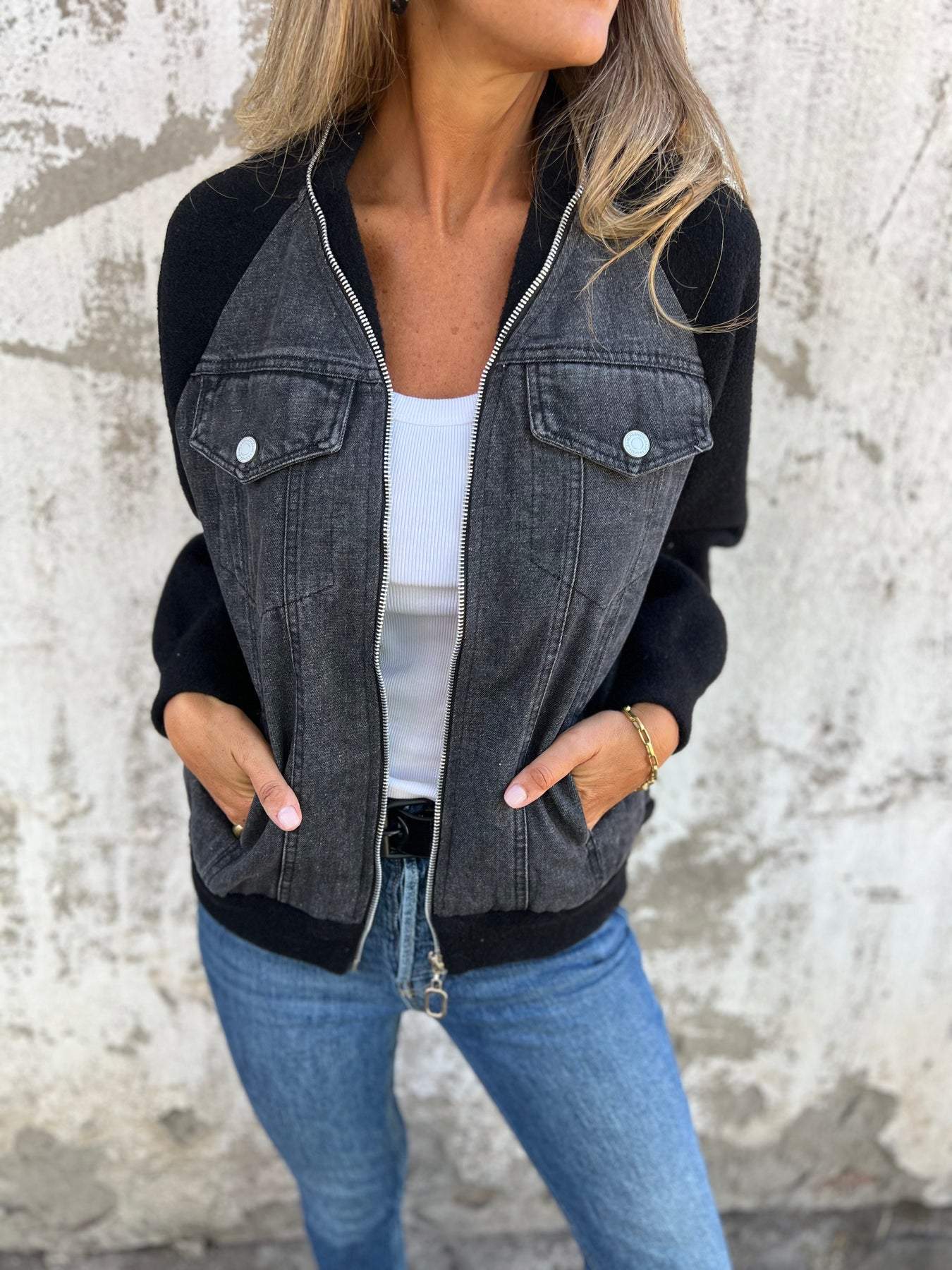 Zaria - Veste Denim Élégante