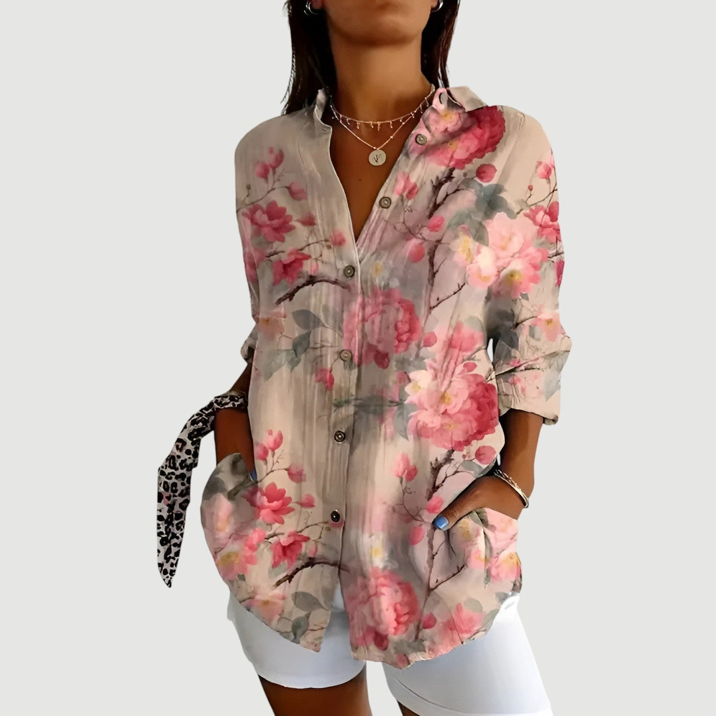 Thea - Blouse Géométrique Élégante