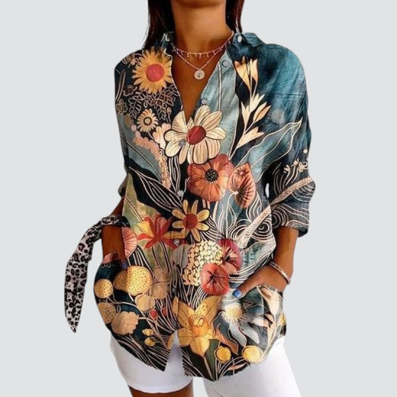 Astrid - Blouse Géométrique Élégante