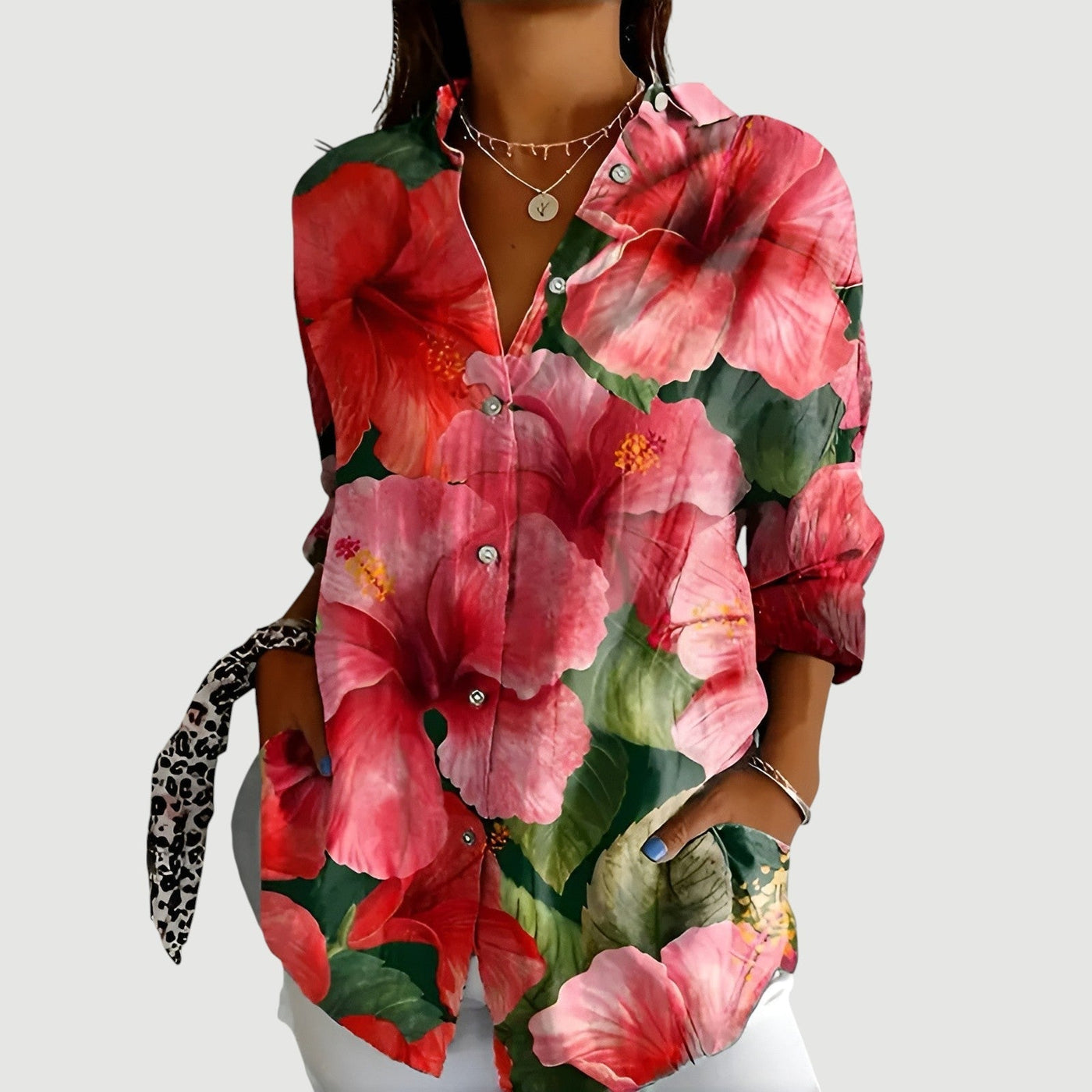 Thea - Blouse Géométrique Élégante