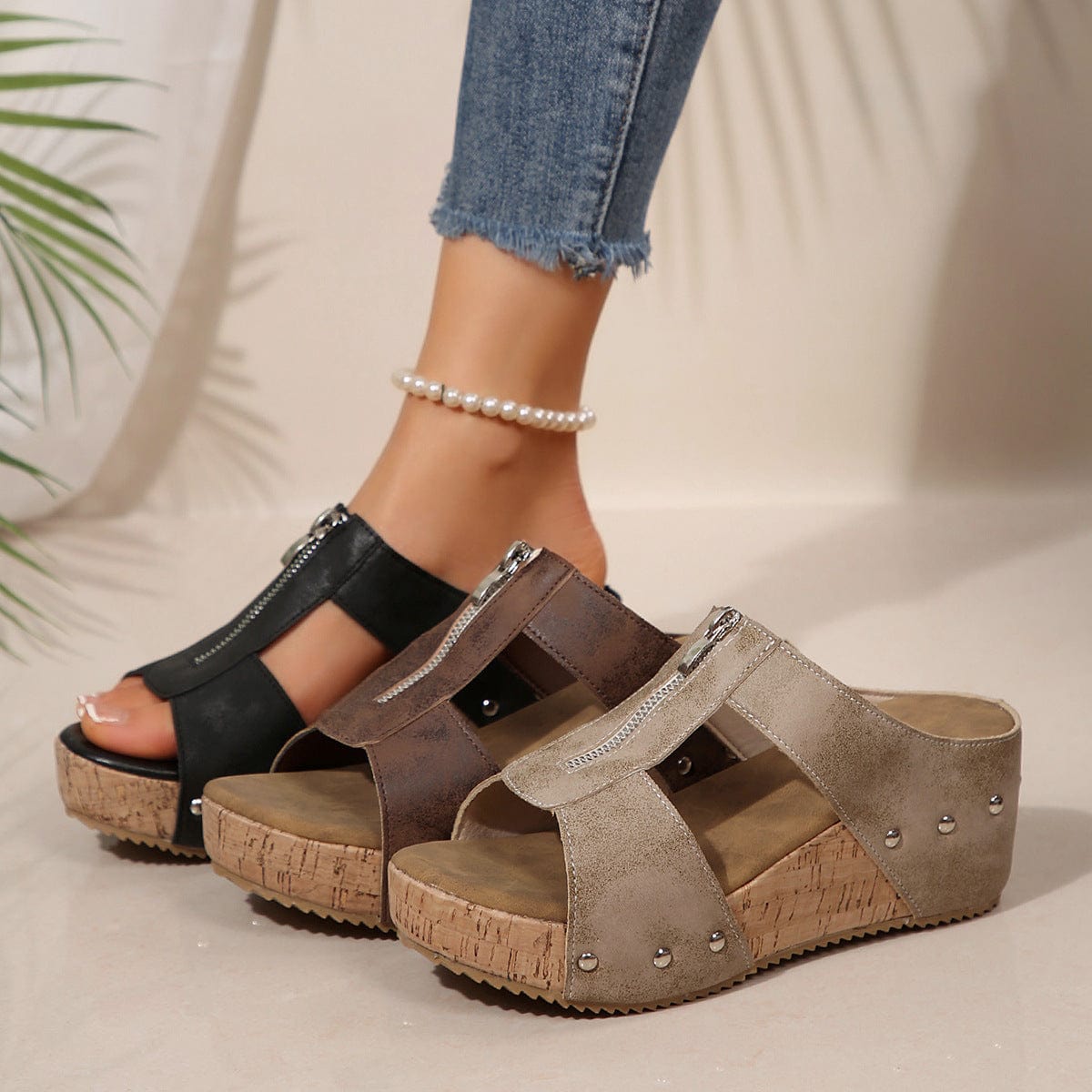 Aria - Sandales Confortables Veloutées